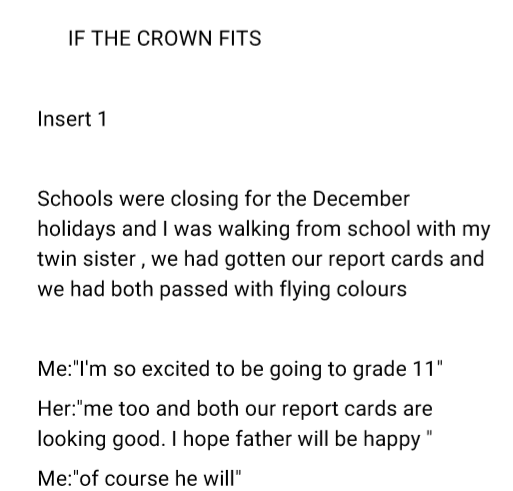 If The Crown Fits Novel